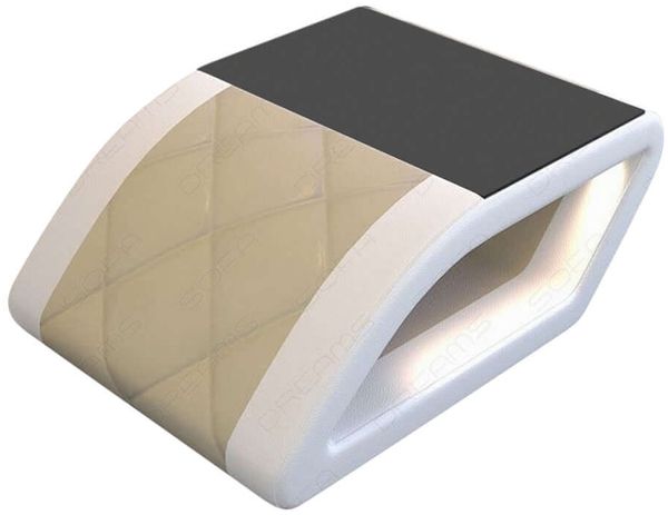 Couchtisch Swing - Ledermix - beige-weiß