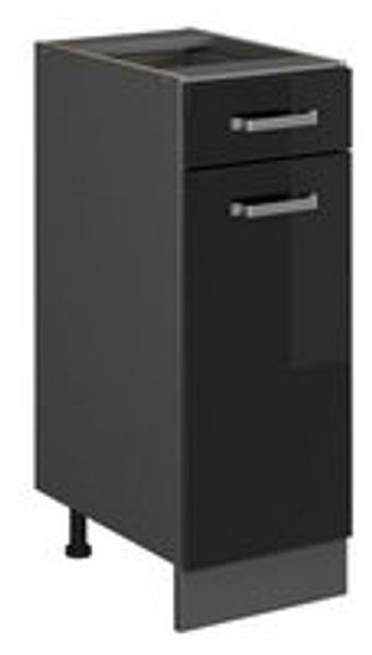 Küchenunterschrank R-Line Schwarz Hochglanz 30 cm ohne Arbeitsplatte Vicco Bild 6