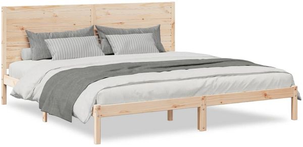 Doppelbett, Betten für Erwachsene, Massivholzbett Extra Lang ohne Matratze 180x220 cm de485