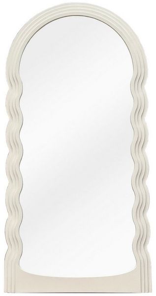 riess-ambiente Wandspiegel WAVE 160cm weiß - Rundbogen, Wellenmuster, lackiert, Design, gestuft (Einzelartikel, 1-St), Flur · Kunststoff · Rahmen · Rundbogen · Ganzkörper · Groß · Modern