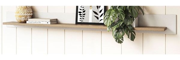 Wandboard Finnes in weiß und Eiche 150 cm