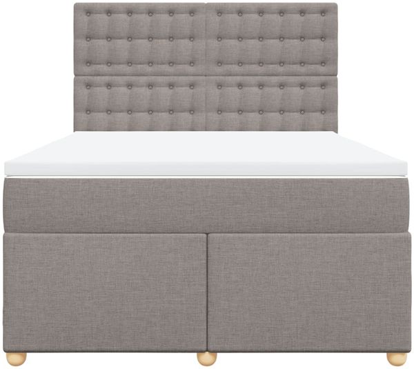 vidaXL Boxspringbett mit Matratze Taupe 140x190 cm Stoff 3293593 Bild 6