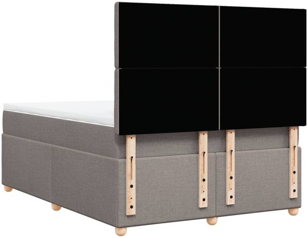 vidaXL Boxspringbett mit Matratze Taupe 140x190 cm Stoff 3293593 Bild 8