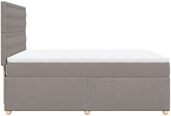 vidaXL Boxspringbett mit Matratze Taupe 140x190 cm Stoff 3293593 Bild 7