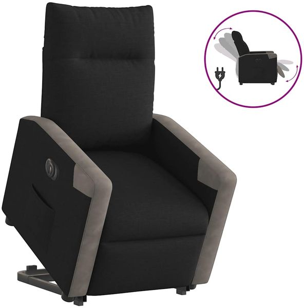 vidaXL Relaxsessel mit Aufstehhilfe Elektrisch Schwarz Stoff 3324102