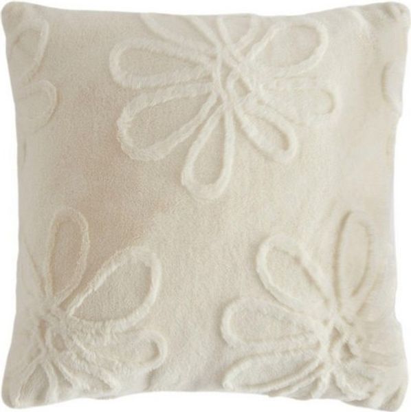Next Dekokissen Kissen aus Kunstfell Blumenmotiv