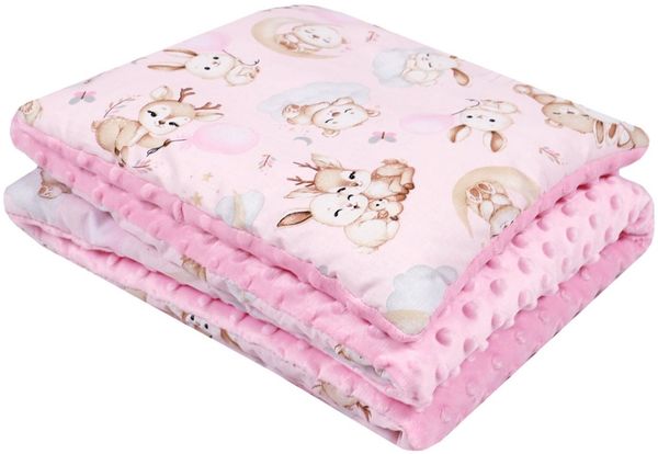 Kinderdecke BABYLUX Babydecke MINKY 2Set Kuscheldecke Decke 75 x 60cm Kinderwagen, BabyLux, MP162 Rosa + Schnuckis Bild 3