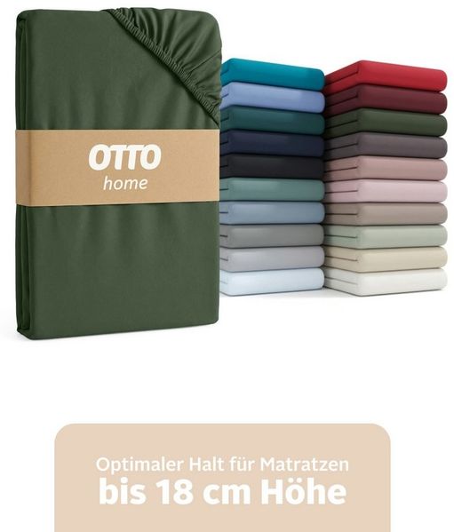 OTTO home Spannbettlaken PHYSALIS in BASIC und PREMIUM Qualität, 100% Baumwolle, Jersey (160 g/m), Gummizug: rundum, (2 Stück), für Matratzen bis 18 cm Höhe, Bettlaken, Spannbetttuch, pflegeleicht
