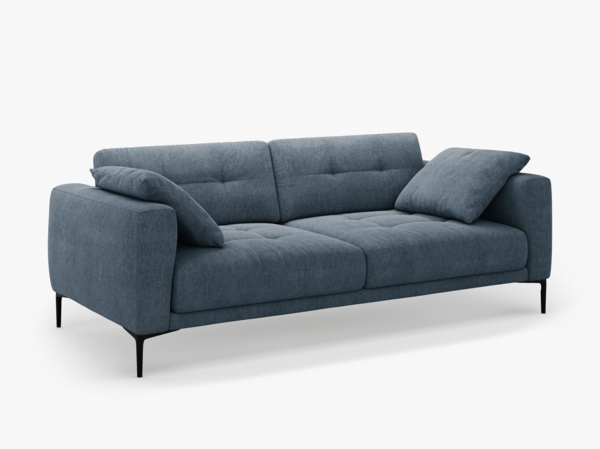 Micadoni Sofa Bemy 3-Sitzer Strukturierter Stoff Dunkelblau Bild 2
