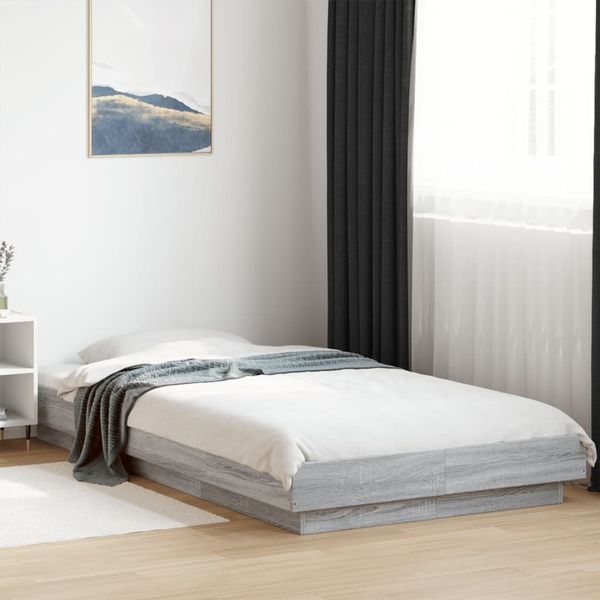 vidaXL Bettgestell Grau Sonoma 90x190 cm Holzwerkstoff 3281243