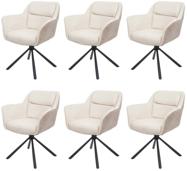 MCW Esszimmerstuhl MCW-K33-6 (6er), Drehbar, mit Armlehne und höhenverstellbaren Füßen