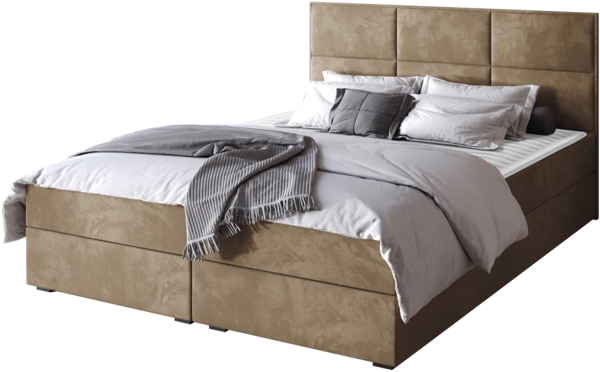 Boxspringbett Draban I, Natur, 160x200 cm