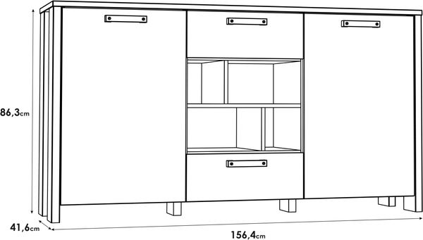 Forte 'CLIF' Sideboard, Old Wood Vintage, mit 2 Türen Bild 4