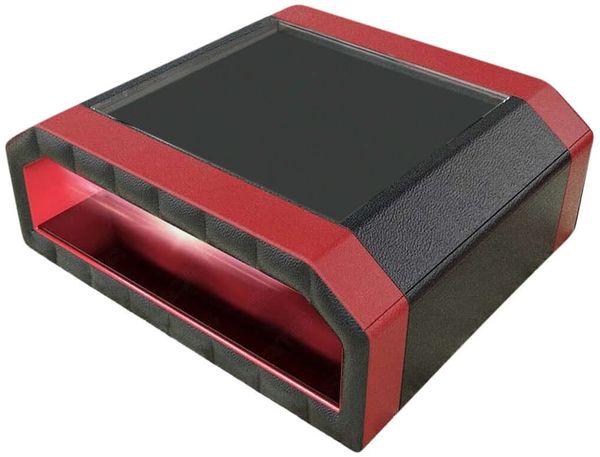 Couchtisch Matera - Kunstleder - schwarz-rot