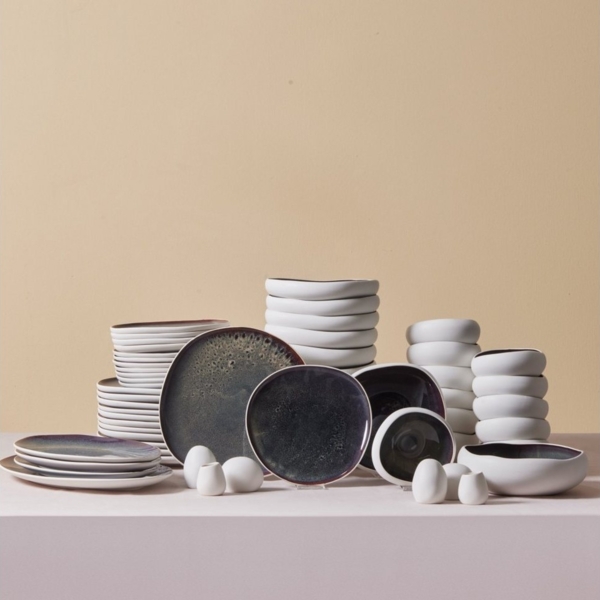 Karaca Geschirr-Set Earth Collection Galactic 55-teiliges Geschirrset für 12 Person, 12 Personen, Steinzeug