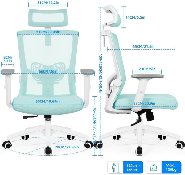 Daccormax Bürostuhl Ergonomisch mit Verstellbarer Bild 3