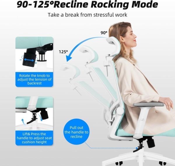 Daccormax Bürostuhl Ergonomisch mit Verstellbarer Bild 5