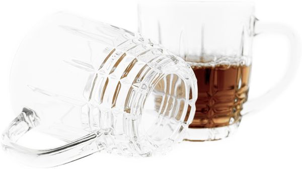 Almina Mira 6er-Gläser Set mit Henkel Teeglas Kaffeeglas Transparent mit Design