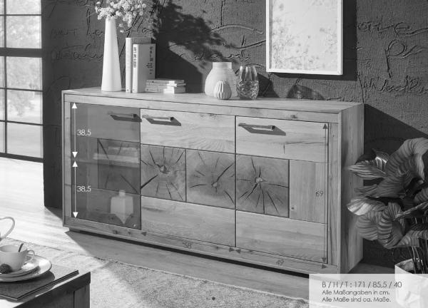 Sideboard 171cm 'Danzig' Kernbuche geölt Bild 3
