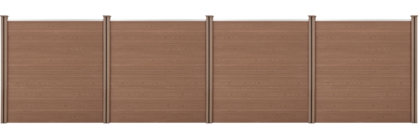 Gartenzaun Getafe WPC mit Pfosten 183x705 cm Braun neu. holz