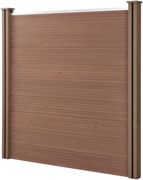 Gartenzaun Getafe WPC mit Pfosten 183x705 cm Braun neu. holz Bild 2