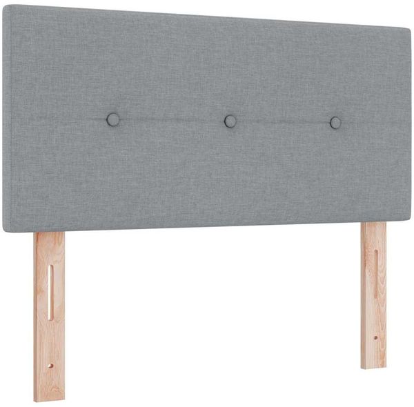 vidaXL LED Boxspringbett mit Kopfteil Hellgrau 90 x 190 cm Stoff 3342401 Bild 7
