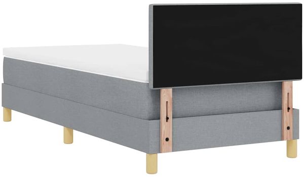 vidaXL LED Boxspringbett mit Kopfteil Hellgrau 90 x 190 cm Stoff 3342401 Bild 10
