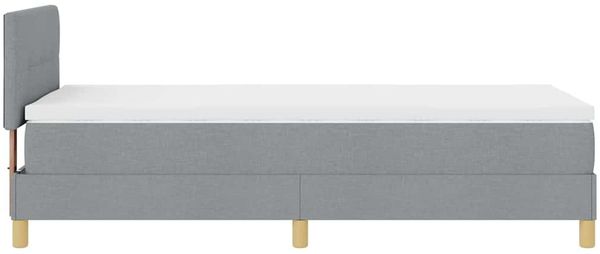 vidaXL LED Boxspringbett mit Kopfteil Hellgrau 90 x 190 cm Stoff 3342401 Bild 9
