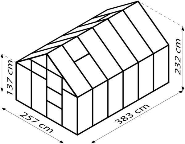 Vitavia Gewächshaus "Merkur 9900", schwarz, 9,9 m²,3 mm ESG Bild 2
