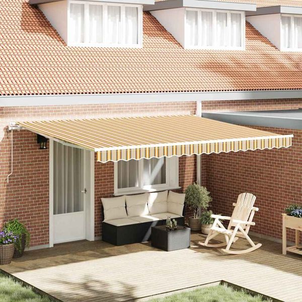 vidaXL Ausziehbare Markise Mehrfarbig 450 x 300 cm Stoff und Aluminium 3330943