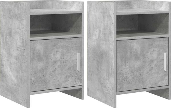 vidaXL Nachttische 2 pcs Betongrau 40 x 36 x 60 cm Holzwerkstoff 8011042