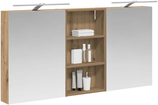 vidaXL Badezimmerschrank-Set 3 pcs 140 x 14,5 x 70 cm Holzwerkstoff 3403791 Bild 3