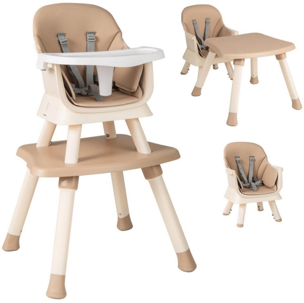 COSTWAY Hochstuhl, 6in1 Kombihochstuhl, Babystuhl, mit Sicherheitsgurt Bild 3