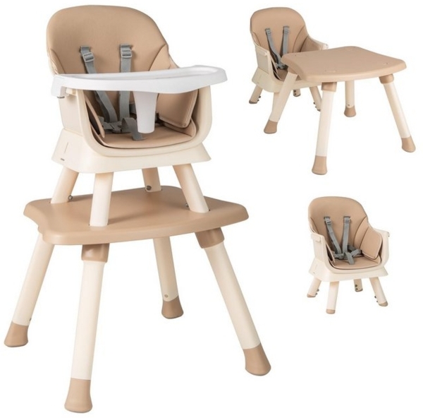 COSTWAY Hochstuhl, 6in1 Kombihochstuhl, Babystuhl, mit Sicherheitsgurt Bild 2