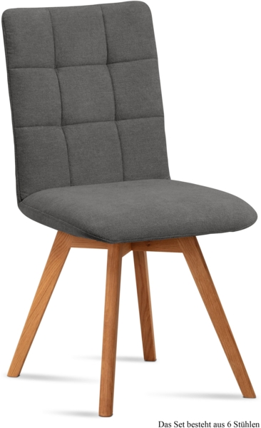 Esszimmerstuhl (6er-Set) Dinny 47x91x60 Eiche geölt/Grau