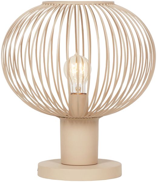 Tischleuchte GILA mit Gitter Lampenschirm Beige, Höhe 37cm Bild 2