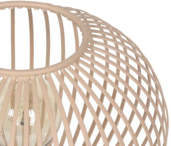 Tischleuchte GILA mit Gitter Lampenschirm Beige, Höhe 37cm Bild 4