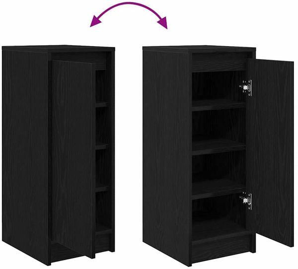 vidaXL Schuhschrank Schwarz Eichen-Optik 29,5x34x76 cm Holzwerkstoff 861860 Bild 9
