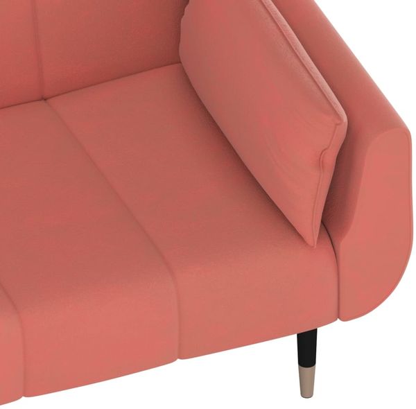 Schlafsofa 2-Sitzer mit 2 Kissen Rosa Samt [337586] Bild 11