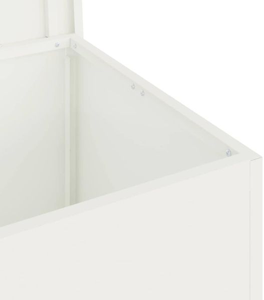 vidaXL Gartenlagerkissenbox Stahl 80 x 50,5 x 50 cm 220 Weiß 874568 Bild 9