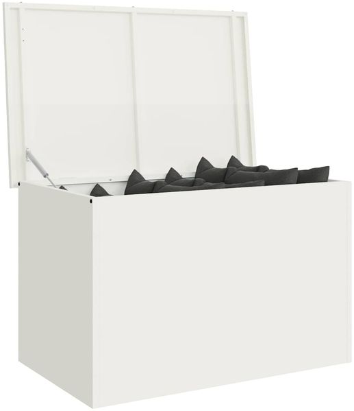 vidaXL Gartenlagerkissenbox Stahl 80 x 50,5 x 50 cm 220 Weiß 874568 Bild 3