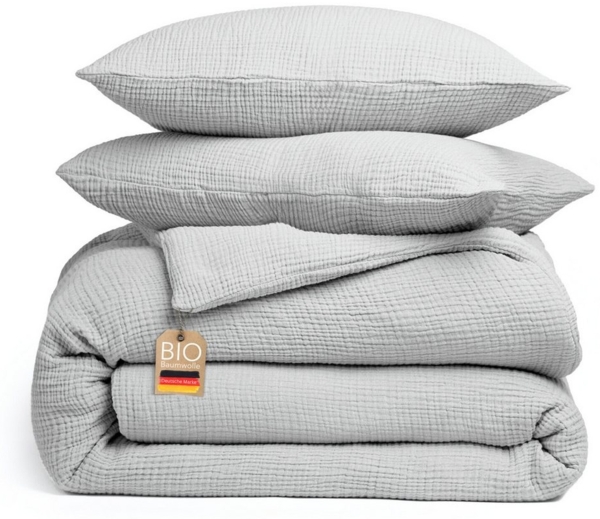 blanketino Bettwäsche Bettbezug Set aus 100% Musselin Bio-Baumwolle, atmungsaktiver Kissenbezug & Deckenbezug, Musselin, Made in Germany
