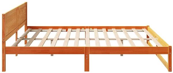 vidaXL Bettrahmen Wachsbraun 200 x 200 cm Massives Kiefernholz 873261 Bild 6