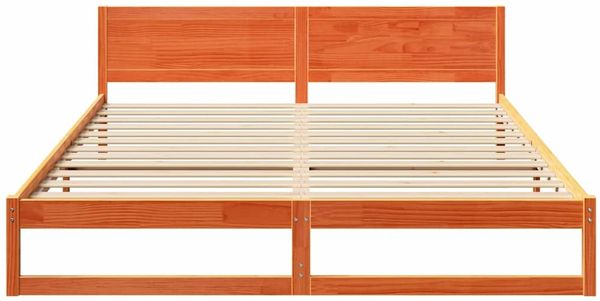 vidaXL Bettrahmen Wachsbraun 200 x 200 cm Massives Kiefernholz 873261 Bild 5