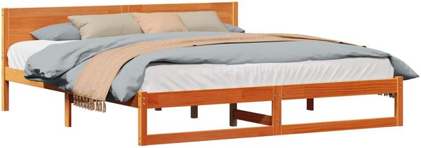 vidaXL Bettrahmen Wachsbraun 200 x 200 cm Massives Kiefernholz 873261 Bild 2