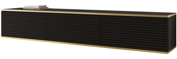 TV-Lowboard TV-Lowboard Orenate II (Farbe: Schwarz / Schwarz + Gold)