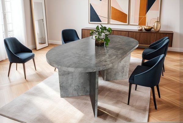 SAM® Esstisch Ova, ovale Tischplatte, V-Form, verschiedene Holz-Optiken