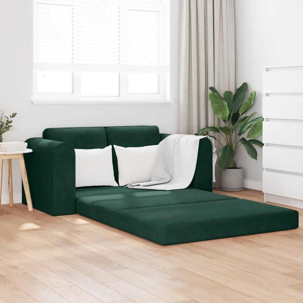 vidaXL Schlafsofa Dunkelgrün 148 x 71 x 83 cm Samt 4106686