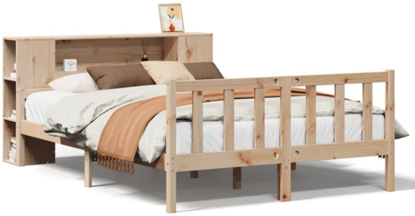 vidaXL Massivholzbett mit Regal ohne Matratze 160x200 cm Kiefernholz 3322090