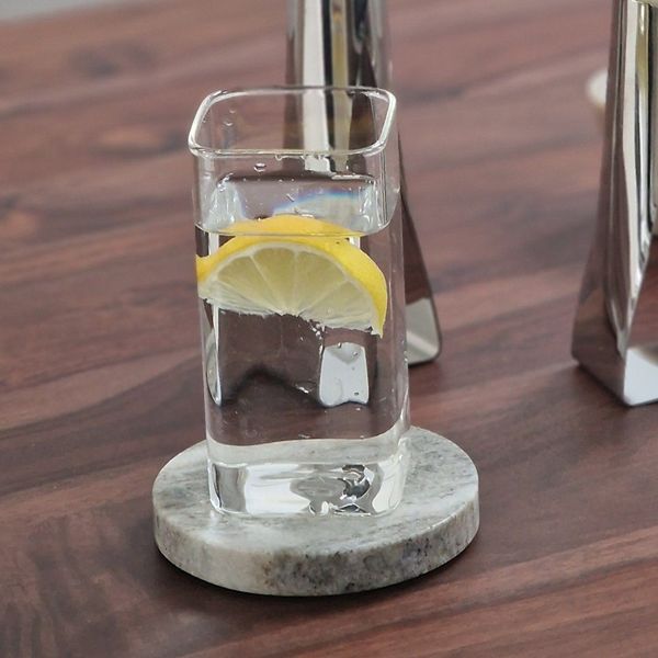 Zoha Glas Quadratische 4er Set Glas Japanische Getränkebecher Borosilikatglas Cocktail, Borosilikatglas, Hitzebeständig 350 ml